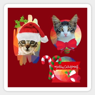 CHRISTMAS CAT STICKER Magnet